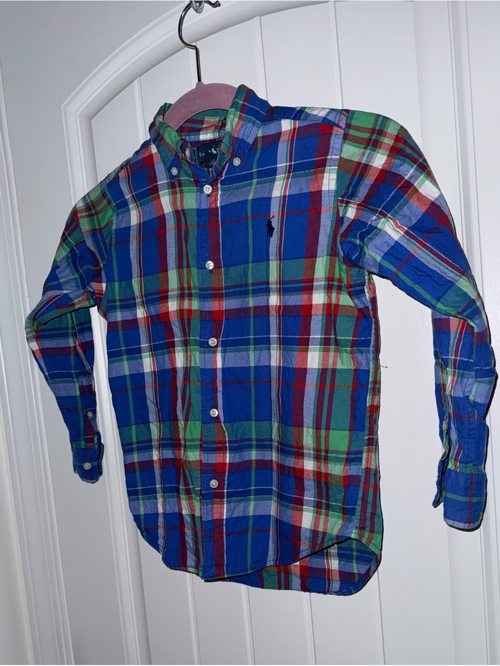 Ralph Lauren Boys Size 5 Multicolor Plaid Button Down Shirt